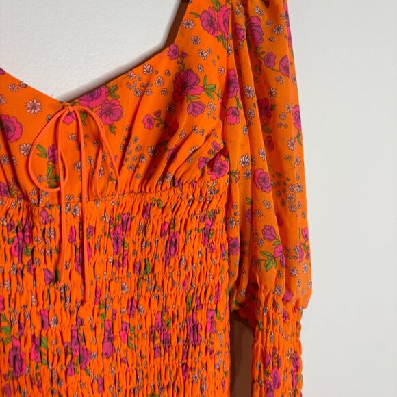 For Love & Lemons Peony Floral Smocked Mini Dress - Picture 3 of 6